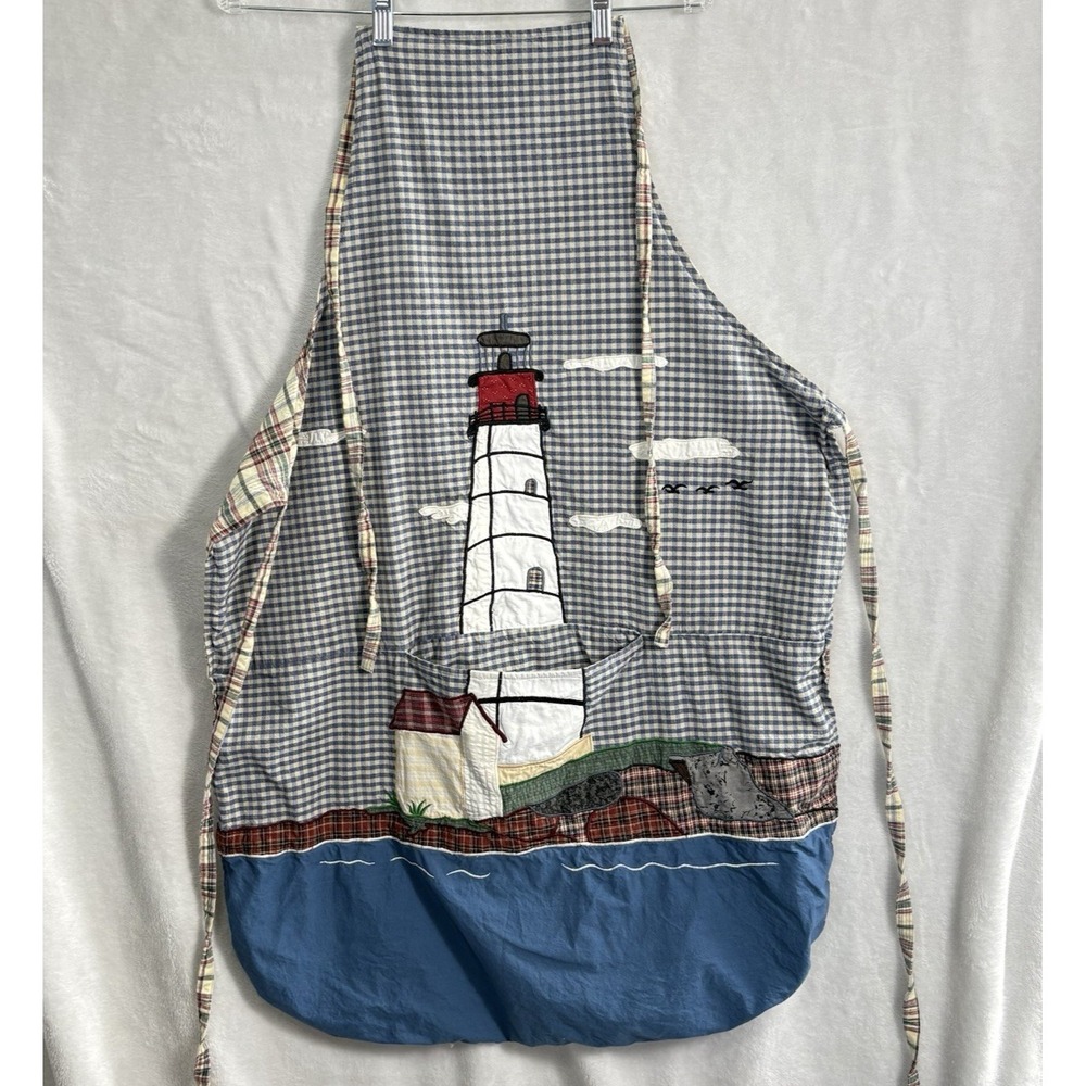 PATCH MAGIC Women Lighthouse Apron Multicolor Reversible Pocket Cook Bake 10a-4